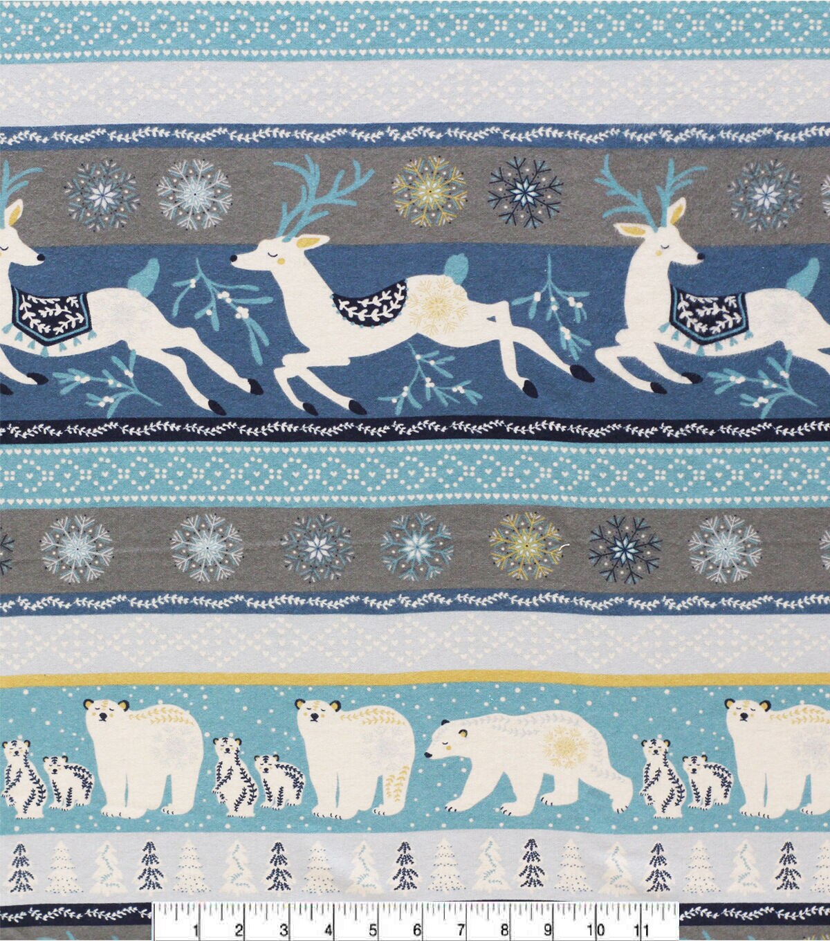 Winter Animal Fair Isle Super Snuggle Christmas Flannel Fabric