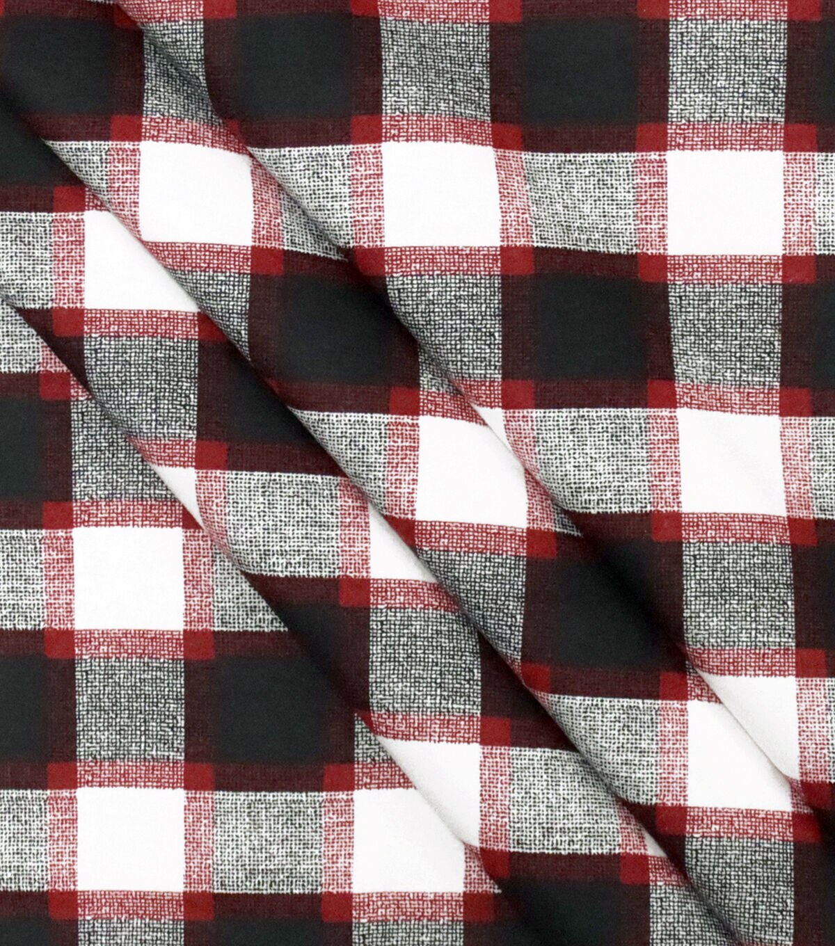 Red Black Textured Check Super Snuggle Flannel Fabric