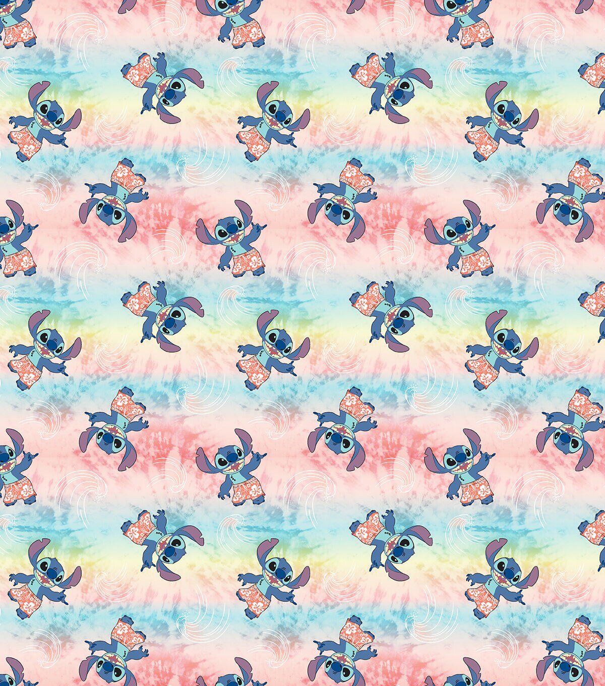 Disney Stitch Tie Dye Wave Cotton Fabric