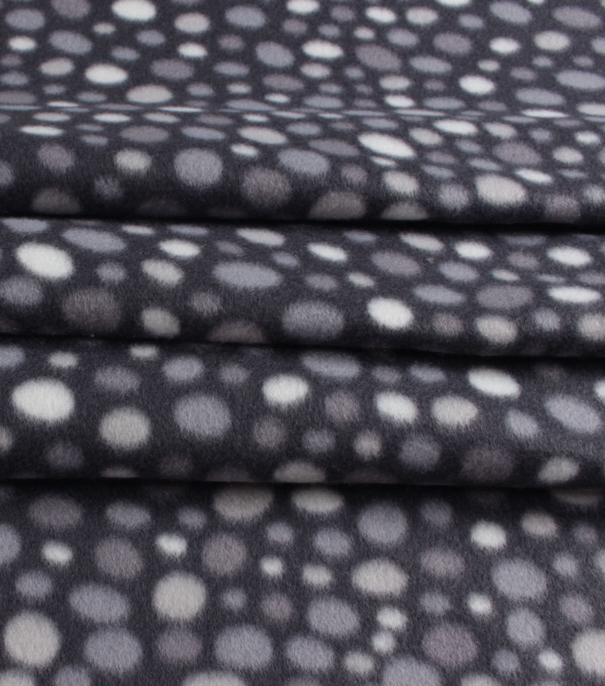 Black White Dots Blizzard Fleece Fabric