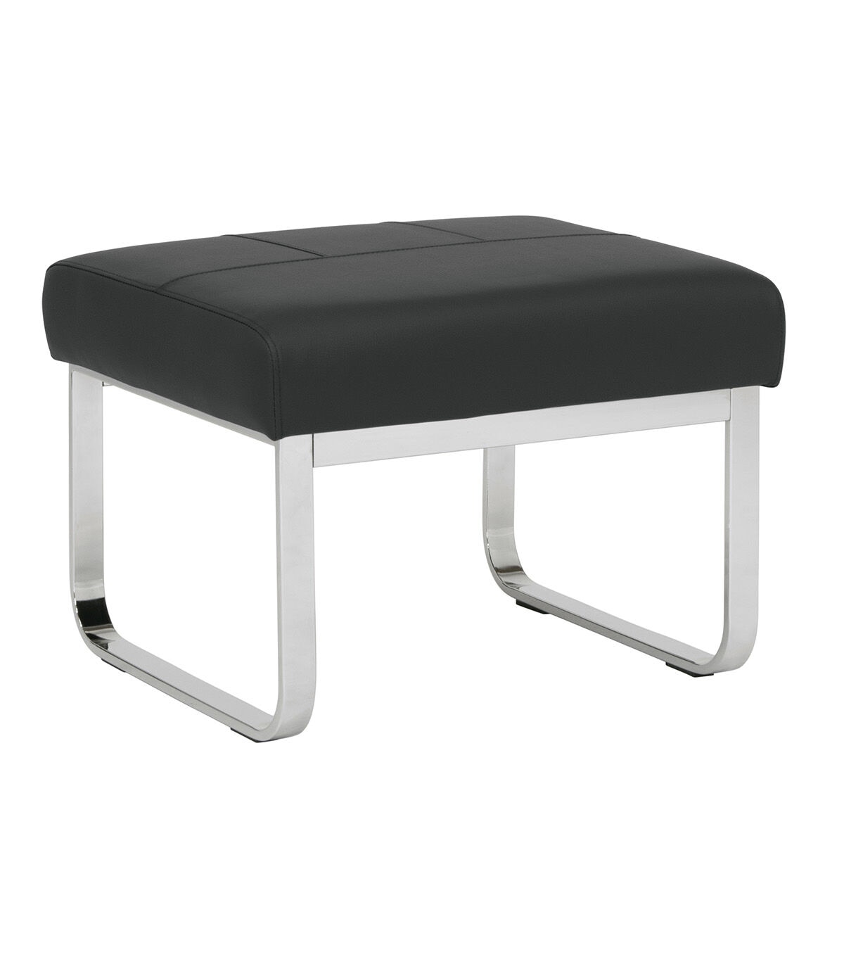 Studio Designs Home Allure Rectangular Ottoman in Leather and Chrome
