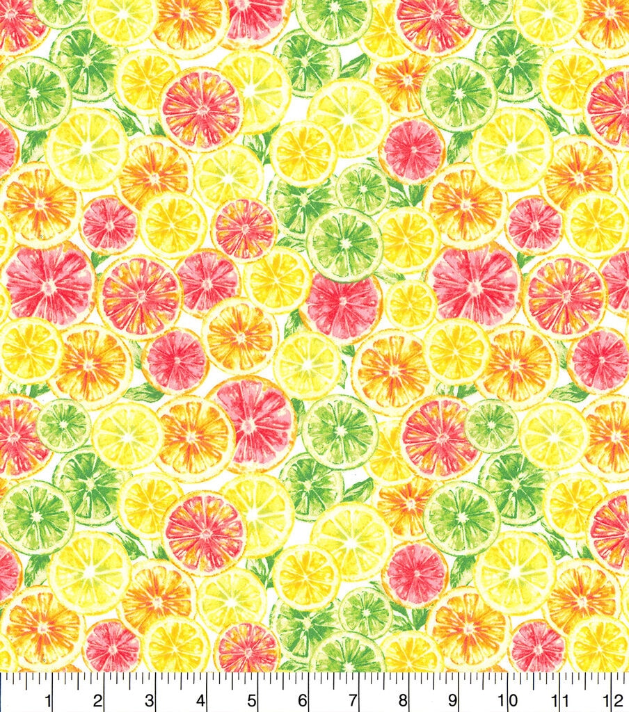 Fabric Traditions Novelty Cotton Fabric Lemon Lime Slices