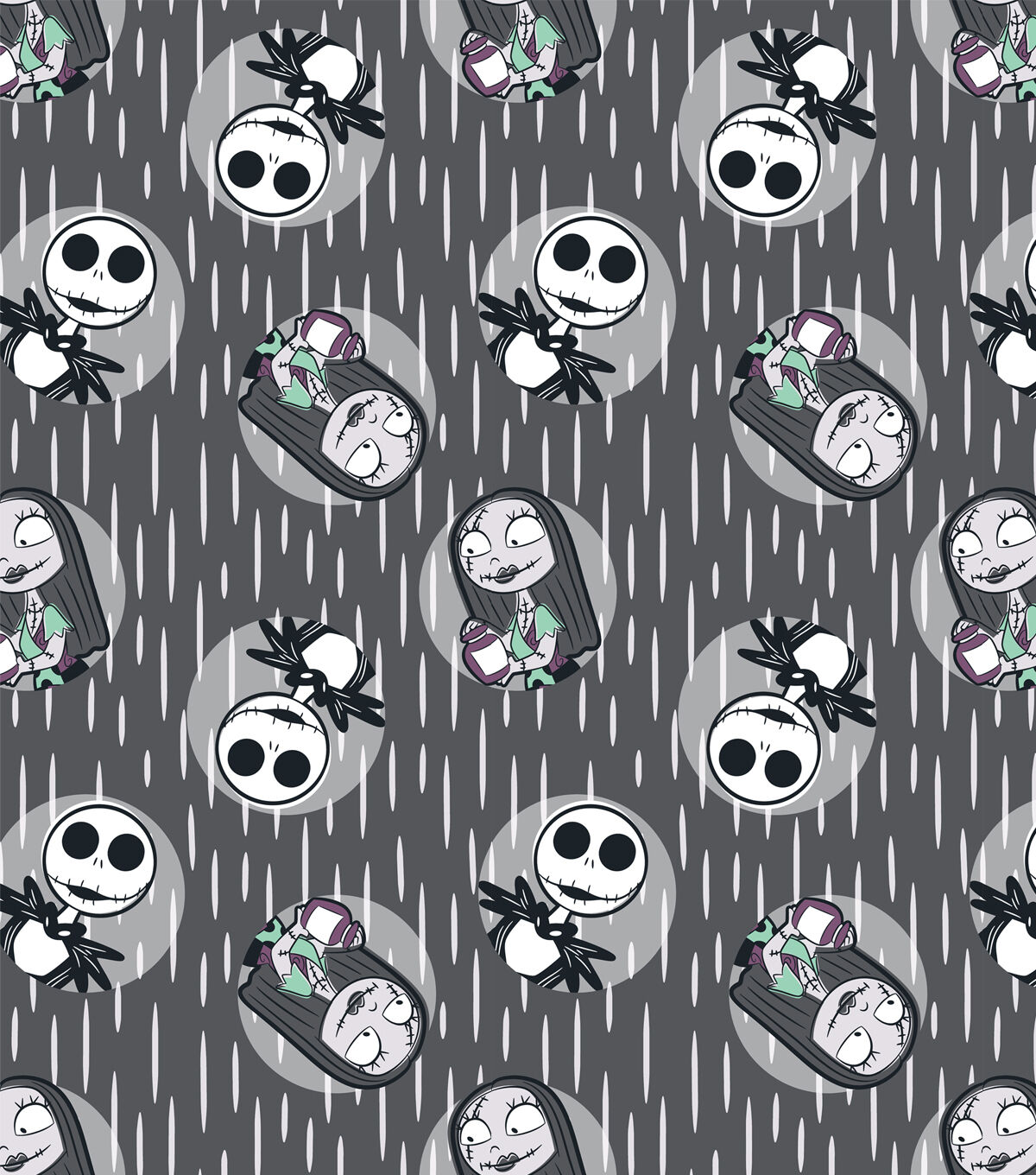 Nightmare Before Christmas Midnight Badge Fleece Fabric