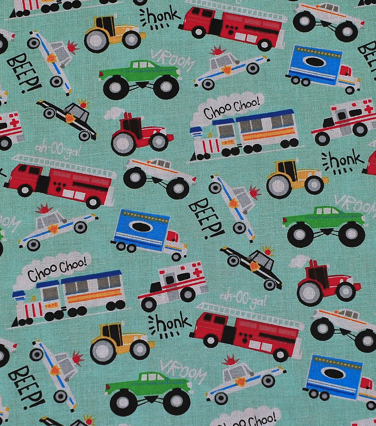Novelty Cotton Fabric Beep Honk Vroom