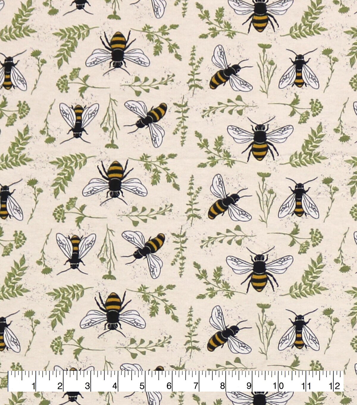 Bees And Plants Super Snuggle Flannel Fabric