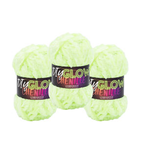 Lion Brand DIY Glow Chenille 32yds Super Bulky Polyester Yarn 3 Bundle