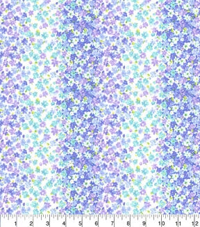 Lilac Floral Stripes Cotton Fabric by Keepsake Calico