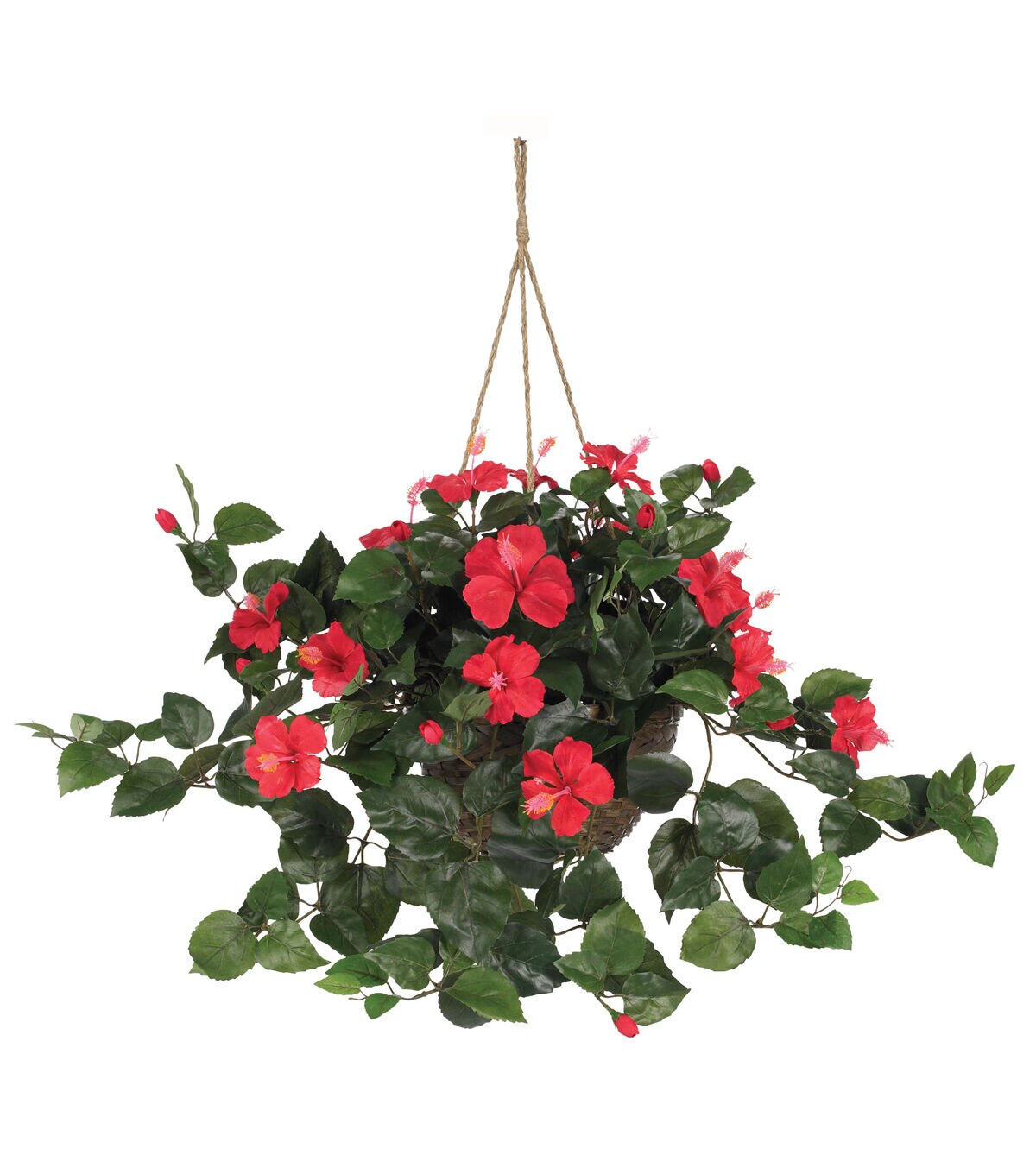 Nearly Natural Hibiscus Hanging Basket
