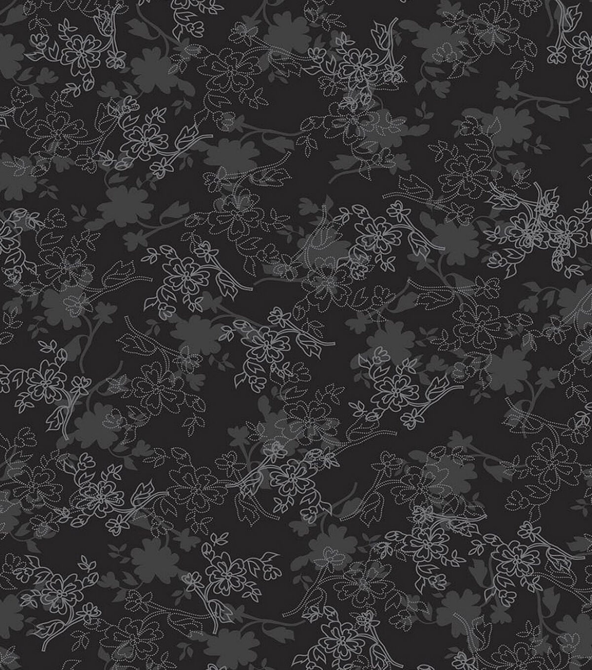 Floral on Black Quilt Cotton Fabric by Keepsake Calico
