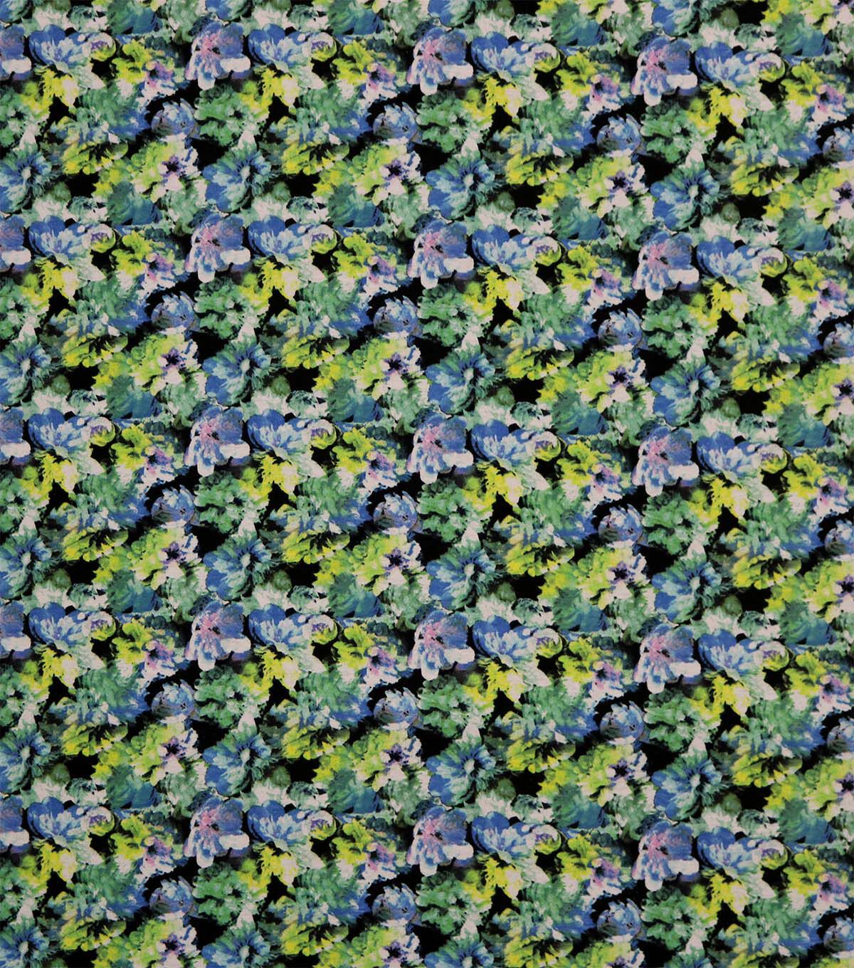 Green & Blue Floral Super Snuggle Flannel Fabric