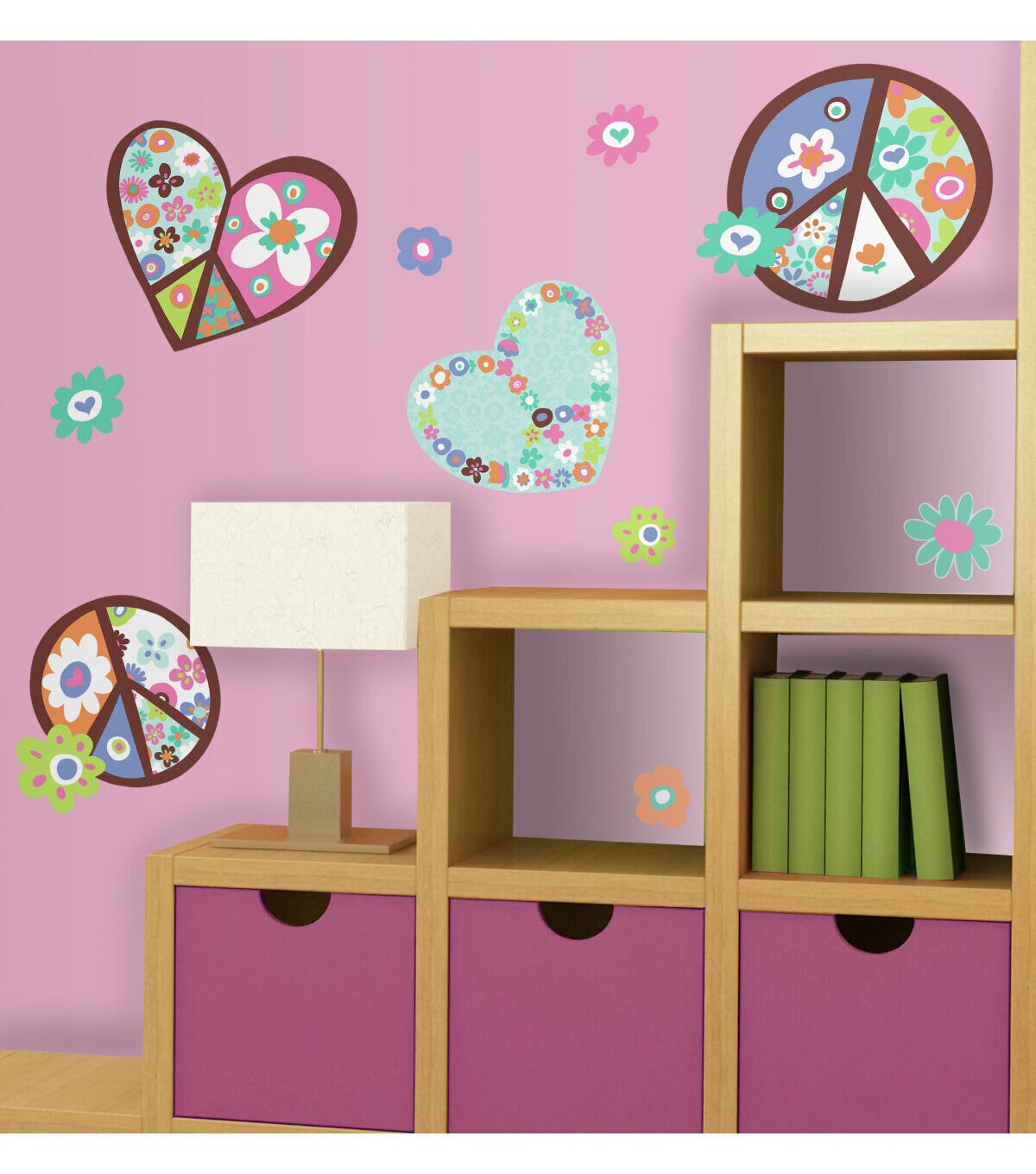 RoomMates Wall Decals Heart & Flower Peace Sign