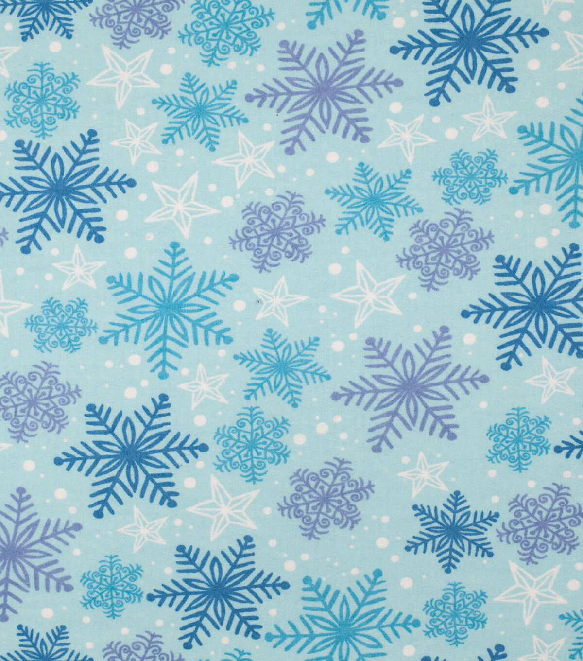 Blue & Purple Snowflakes Super Snuggle Christmas Flannel Fabric