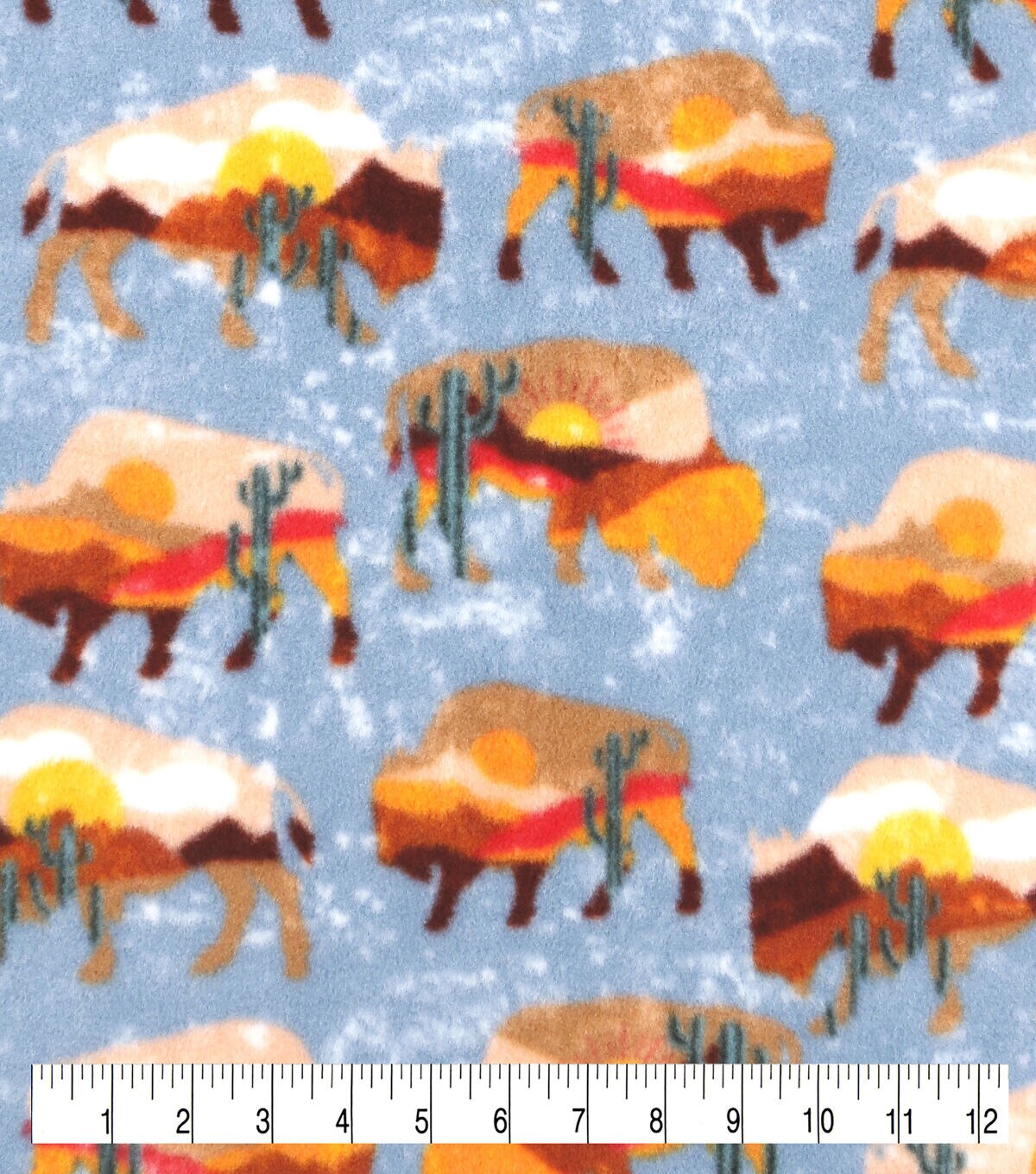 Desert Animal Silhouettes Anti Pill Fleece Fabric