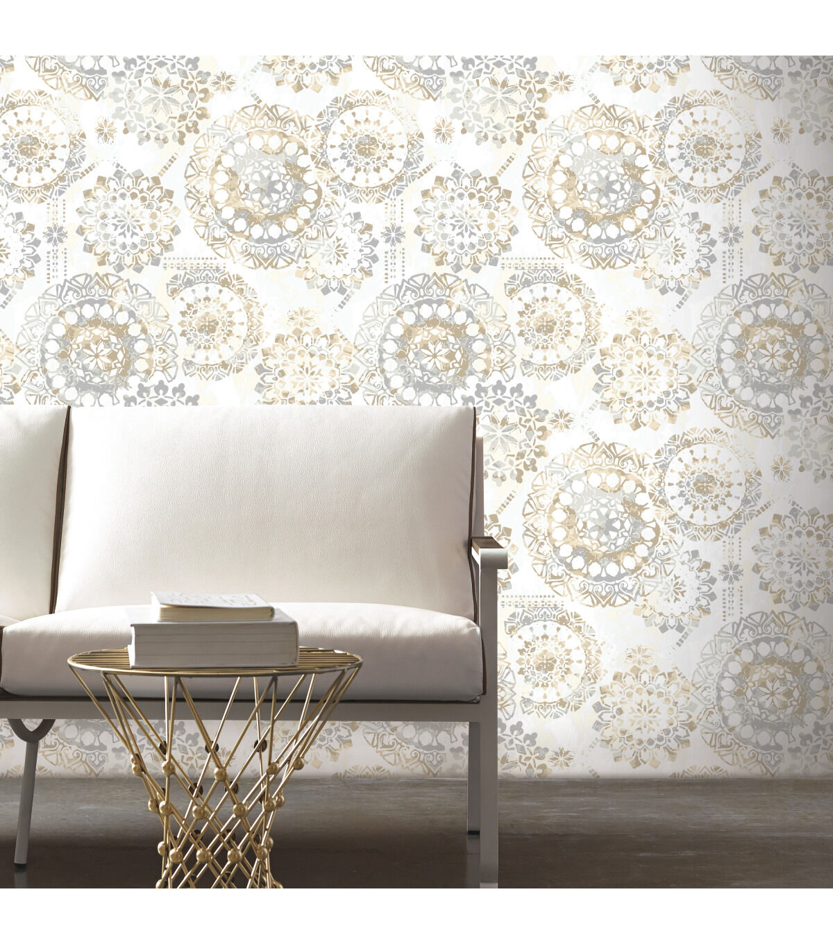 RoomMates Wallpaper Tan & Blue Bohemian