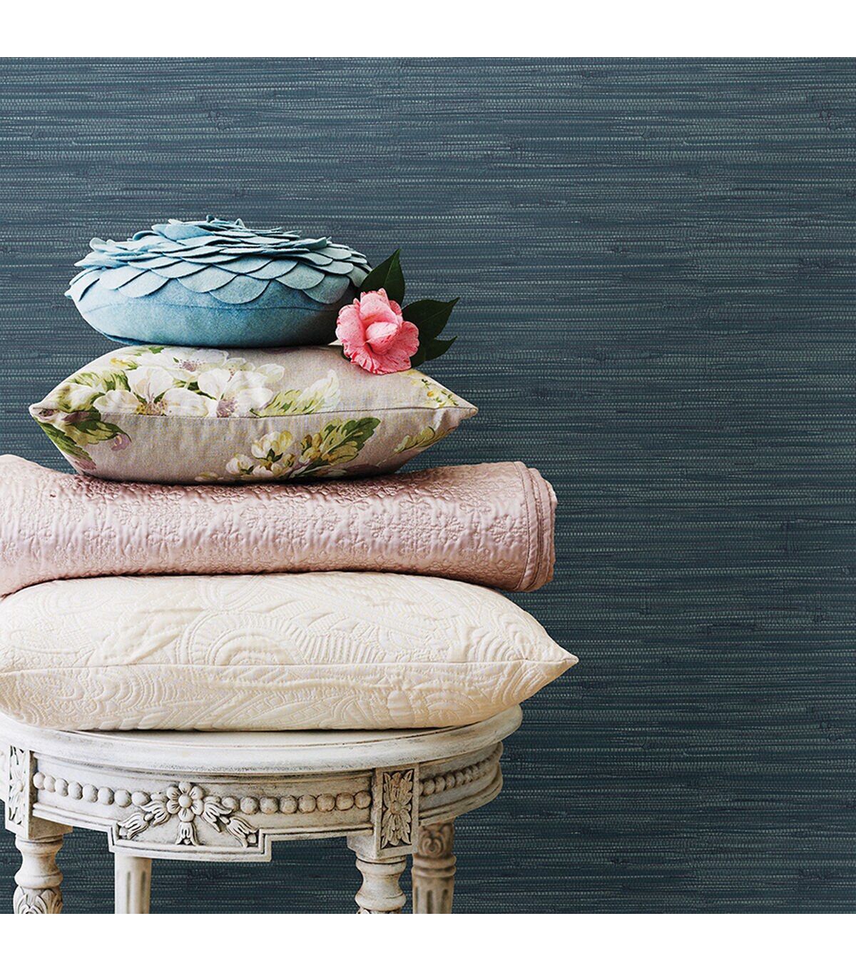 Wallpops NuWallpaper Peel & Stick Wallpaper Steel Blue Grassweave