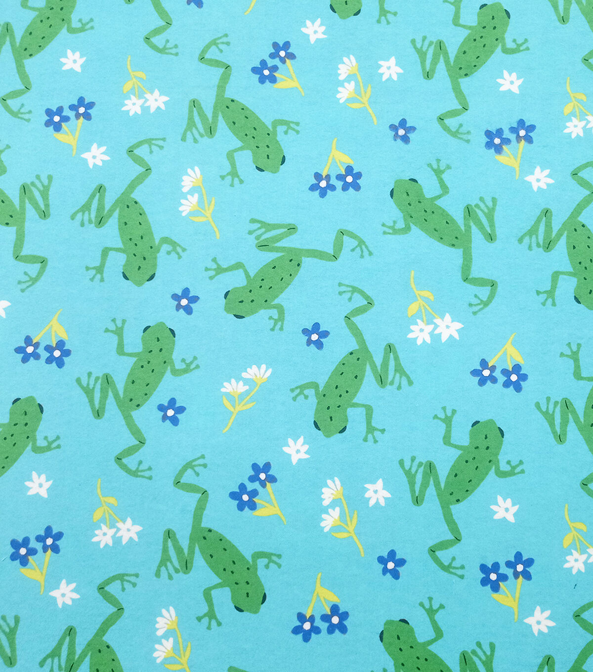 Green Jumping Frogs Super Snuggle Flannel Fabric