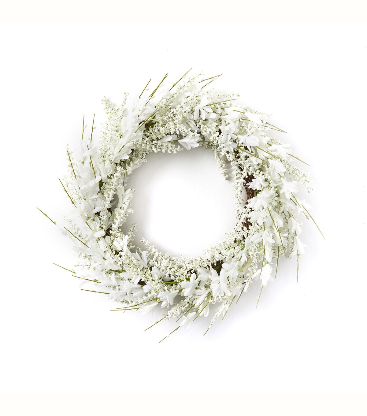 Spring White Forsythia and Berry Matching Wreath & Garland