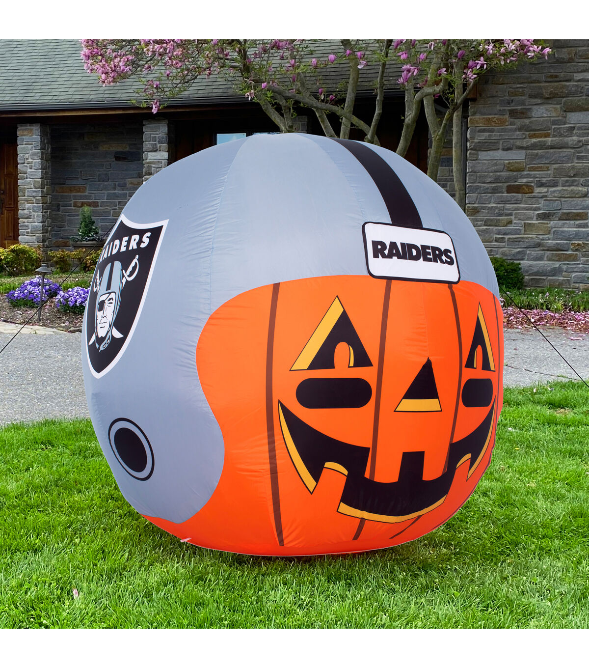 Sporticulture 4' NFL Las Vegas Raiders Inflatable Jackolantern Helmet