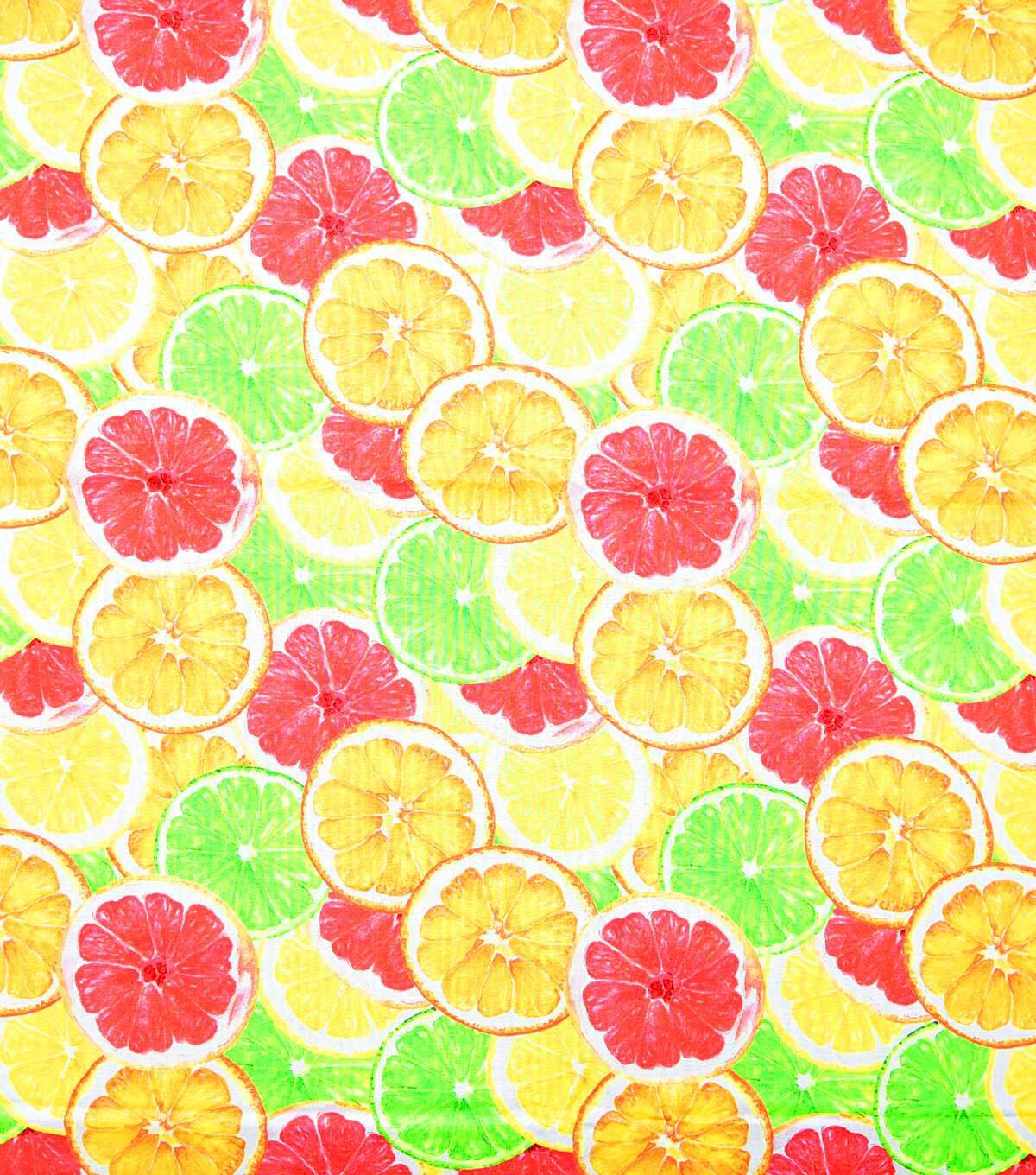 Summer Lemons & Limes Novelty Print Fabric