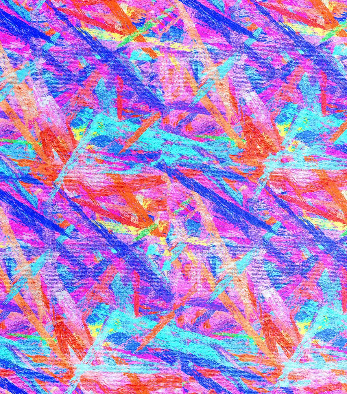 Multicolor Painterly Crosshatch Cotton Fabric by Keepsake Calico