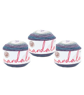 Lion Brand Mandala 590yds Light Weight Acrylic Yarn 3 Bundle