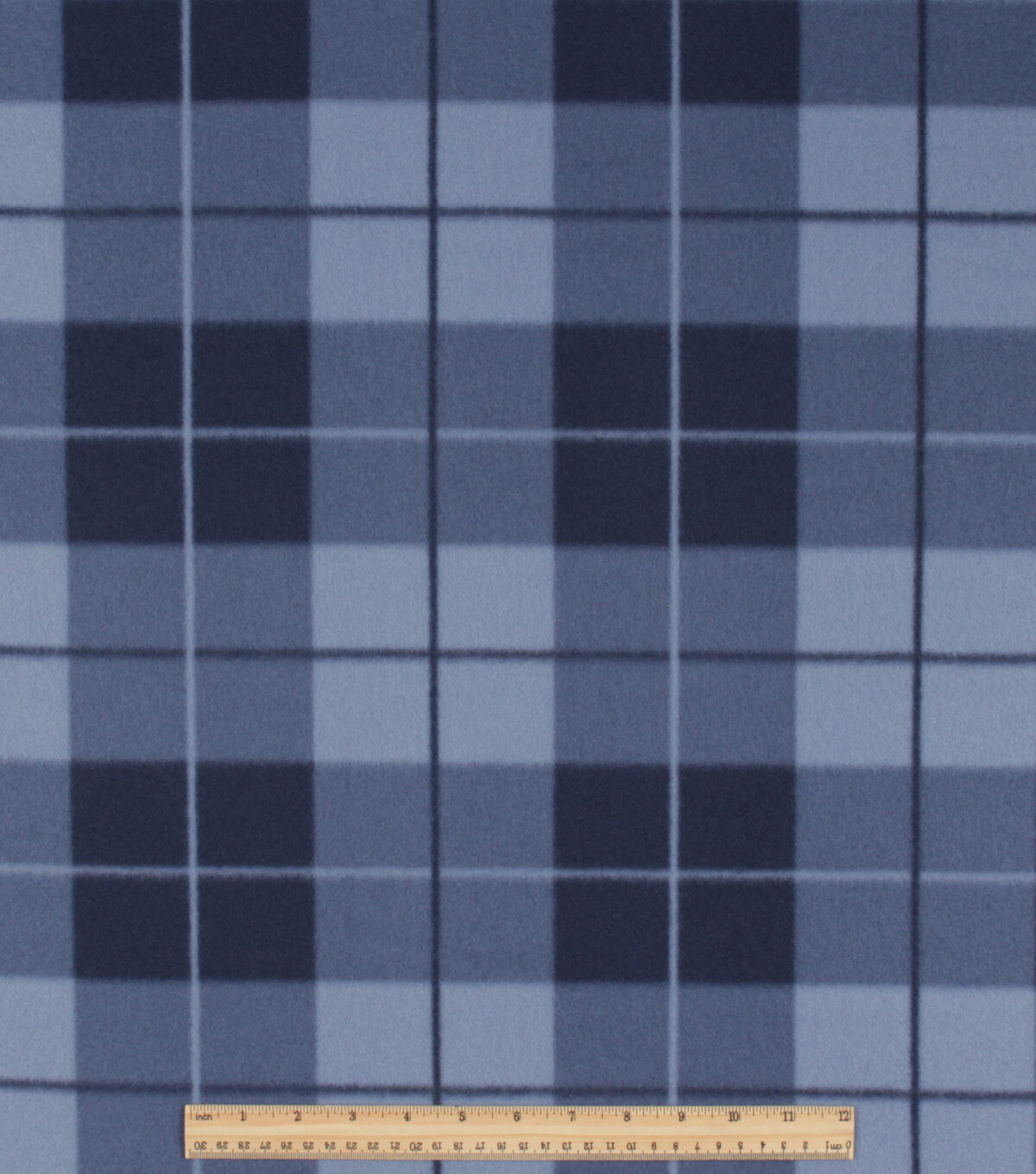 Blue Box Plaid Blizzard Prints Fleece Fabric