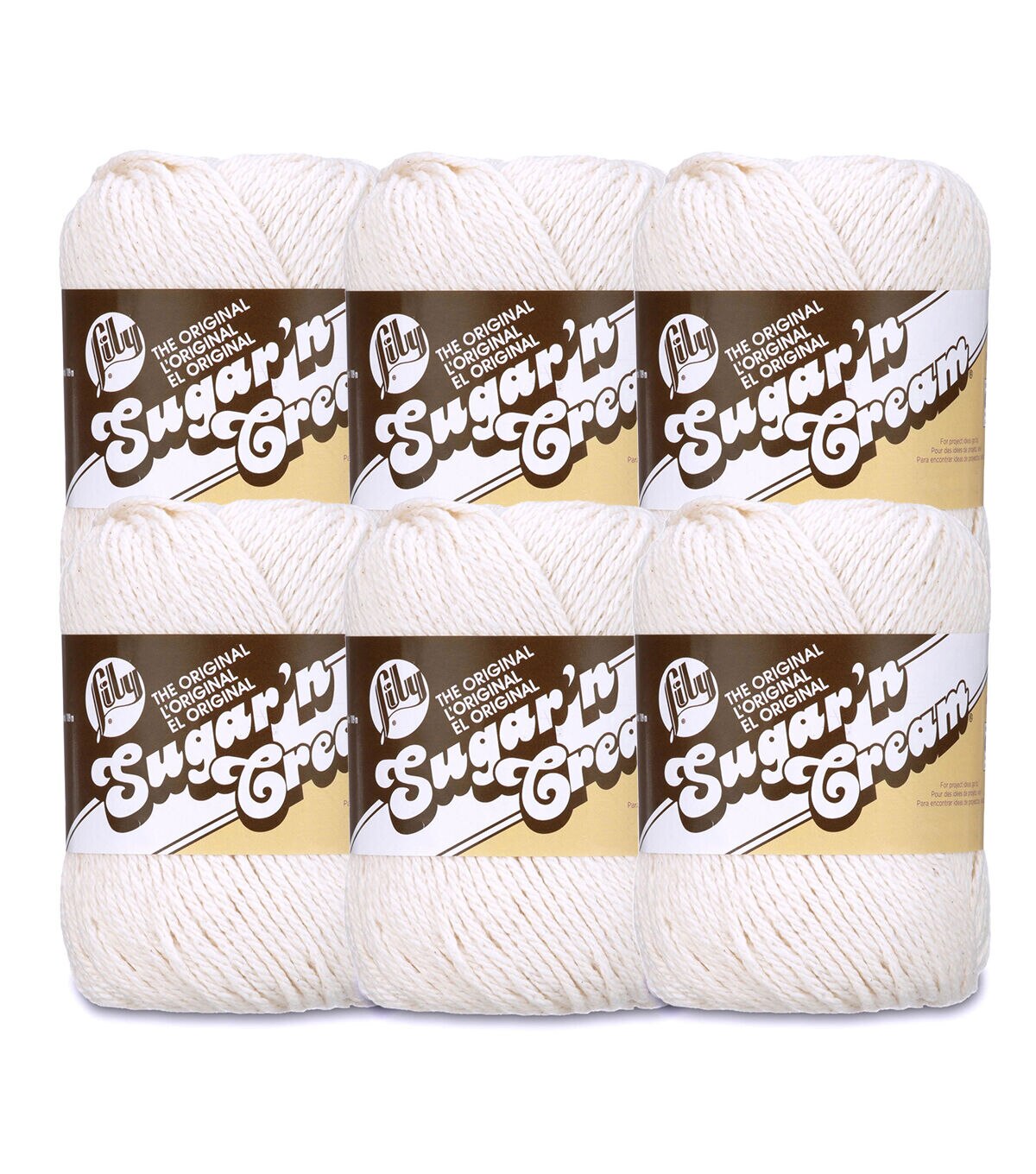 Lily Sugar'n Cream 120yds Worsted Cotton Yarn 6 Bundle