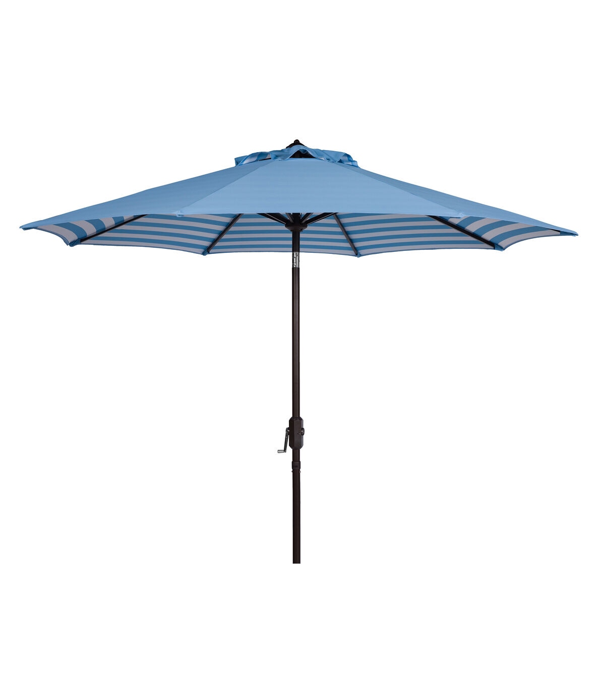 Safavieh 9' Athens Blue & White Striped Auto Tilt Patio Umbrella