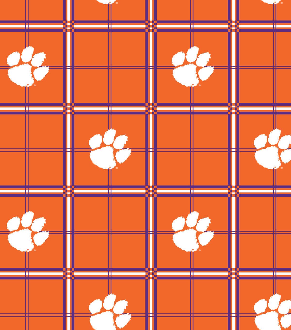 Clemson University Tigers Flannel Fabric 42