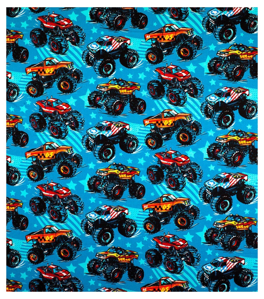 Super Snuggle Flannel Monster Trucks