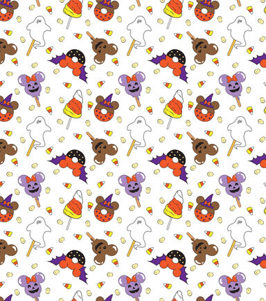 Disney Foods Halloween Treat Cotton Fabric