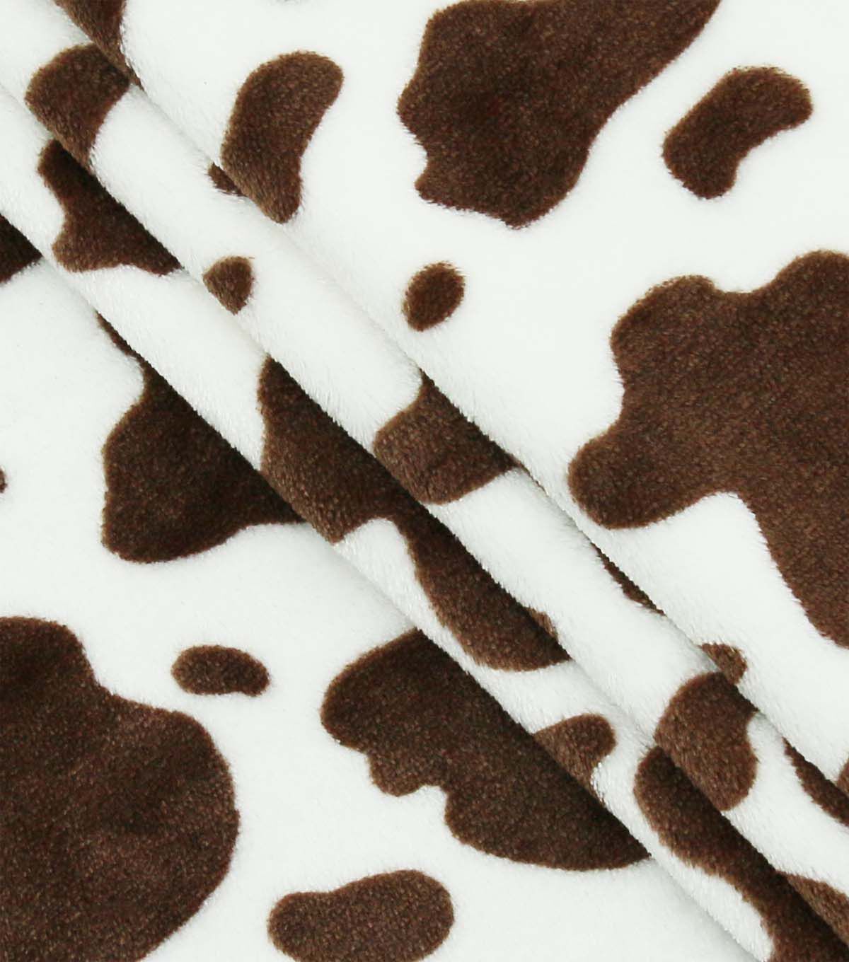 Brown Cow Print Sew Lush Fleece Fabric
