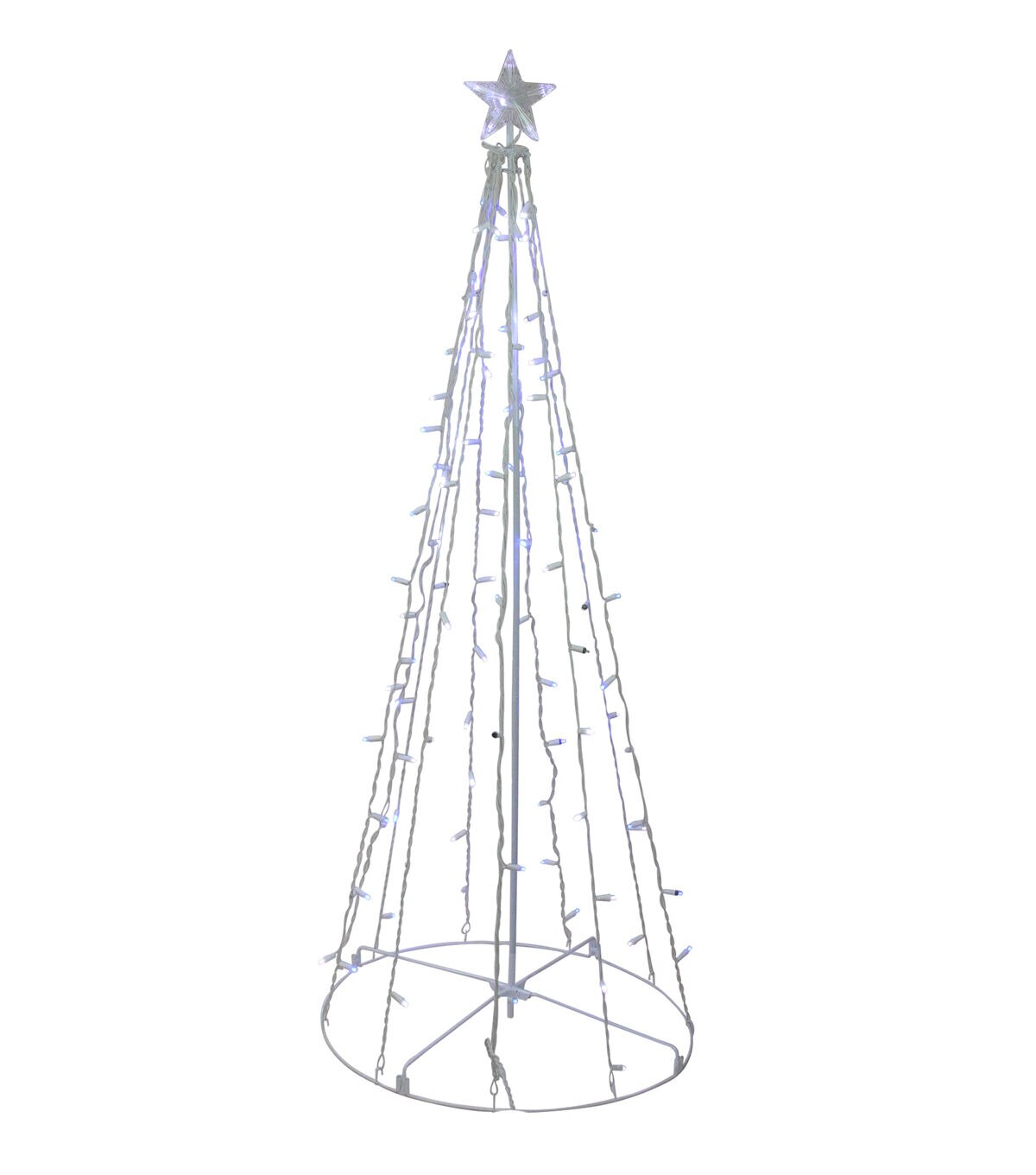 Northlight 5' Blue and White Outdoor LED Twinkling Show Cone Tree