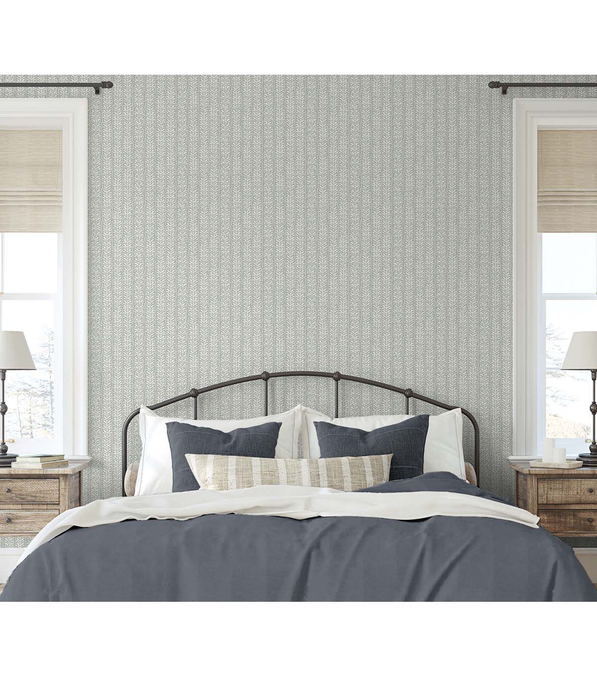 Surface Style 20.5' x 18' Pewter Kumo Branch Peel & Stick Wallpaper