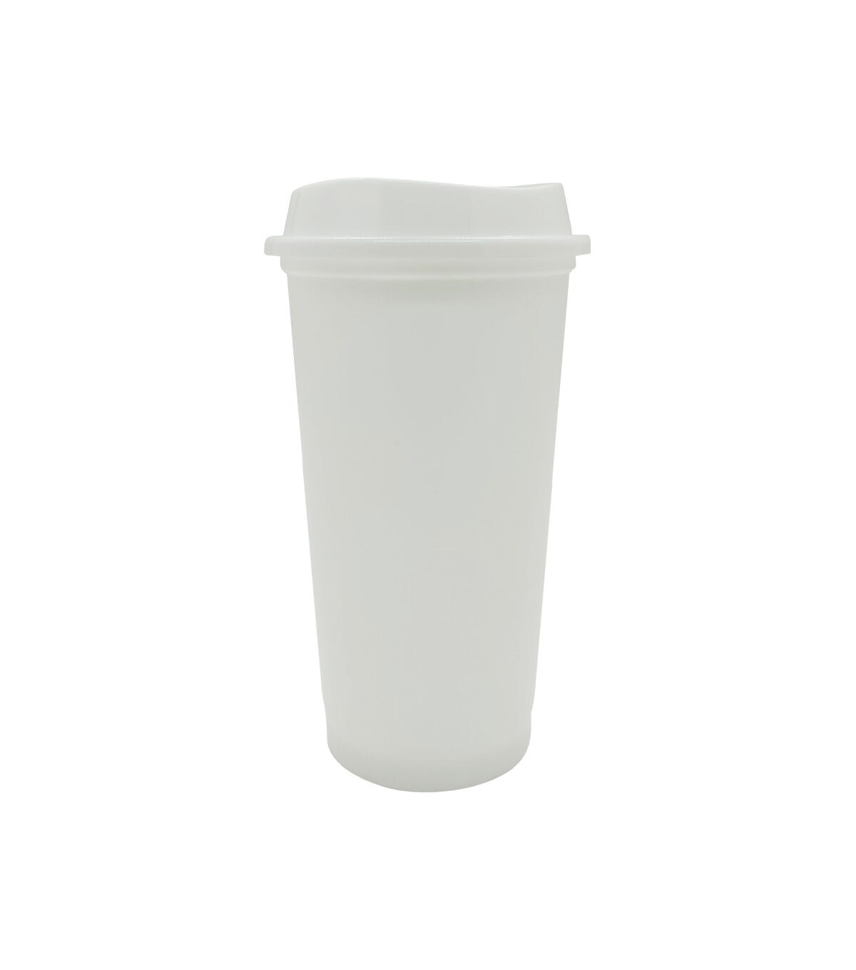 16oz White Plastic Travel Mug by Happy