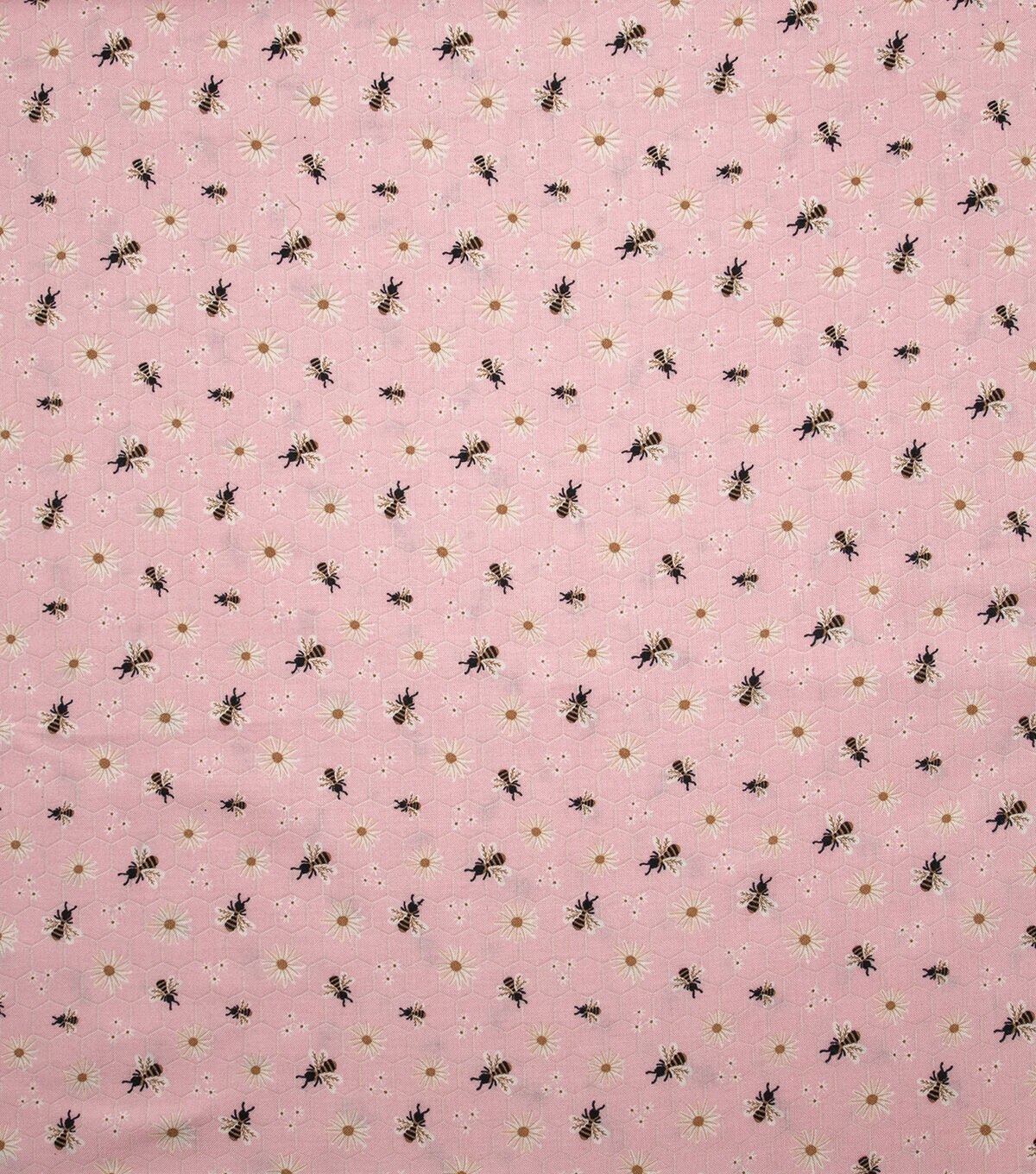 Daisies & Bees on Pink Quilt Cotton Fabric by Keepsake Calico