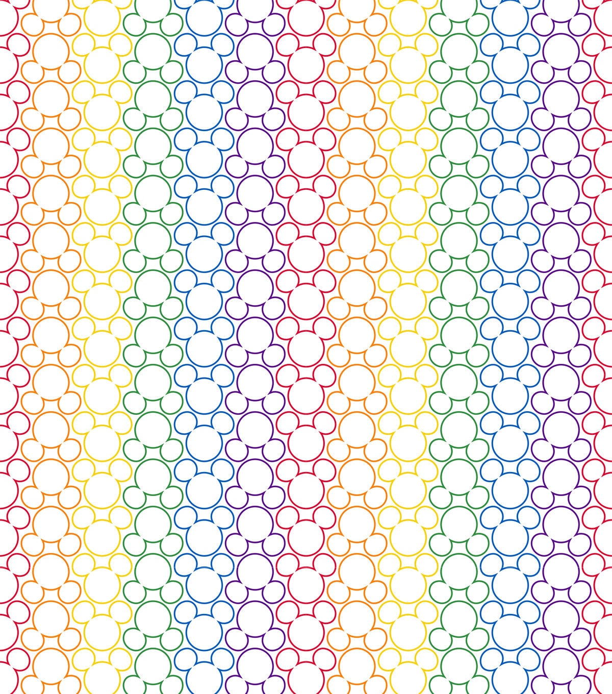 Disney Pride Mickey Rainbow Head Cotton Fabric