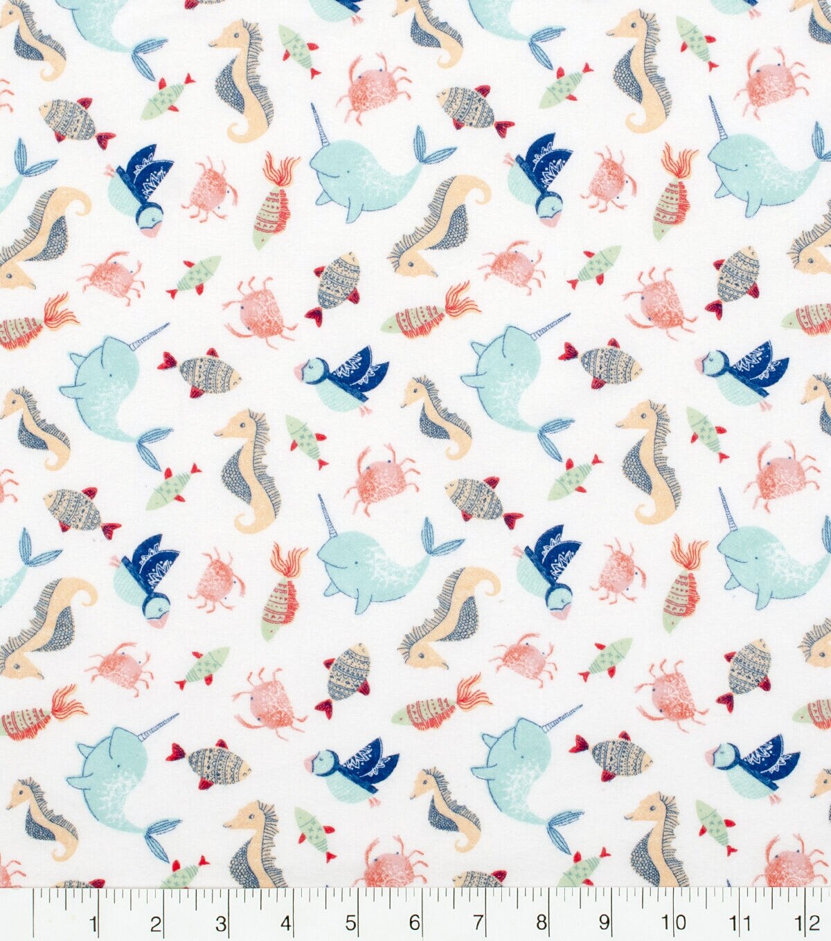 Pattern Trap Sea Life Super Snuggle Flannel Fabric