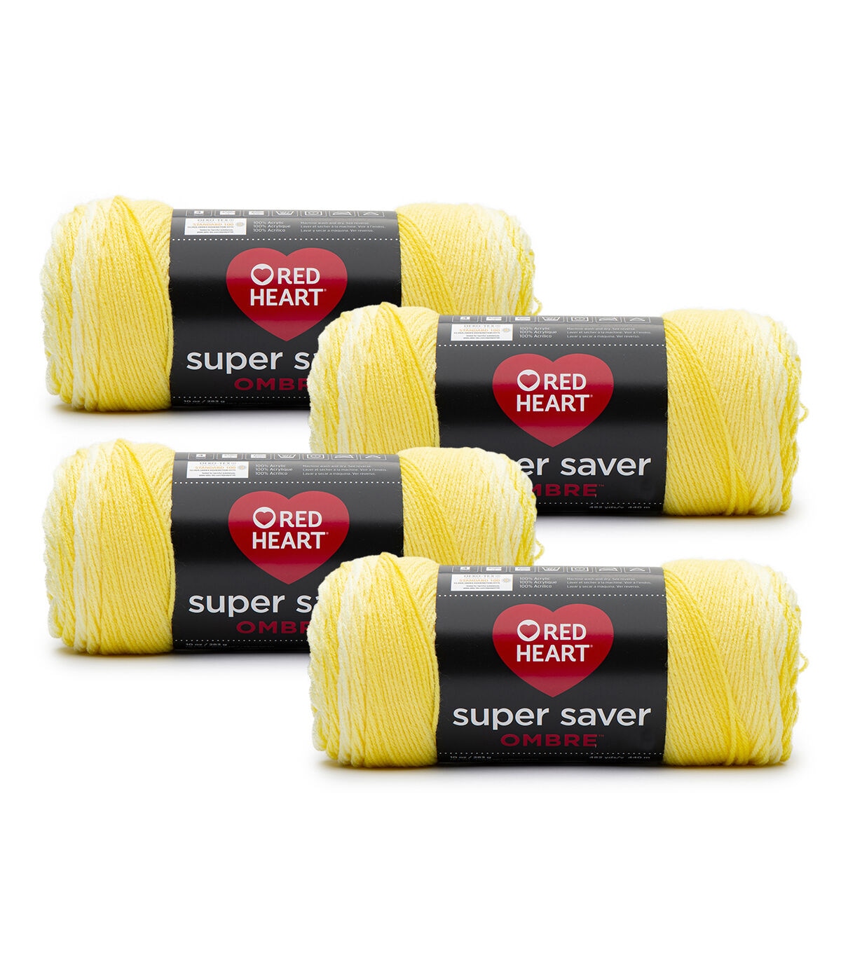 Red Heart Super Saver Ombre 482yds Worsted Acrylic Yarn 4 Bundle