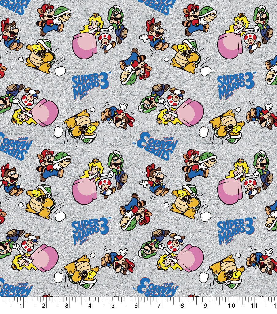 Nintendo Mario Sm3 Friends Cotton Fabric