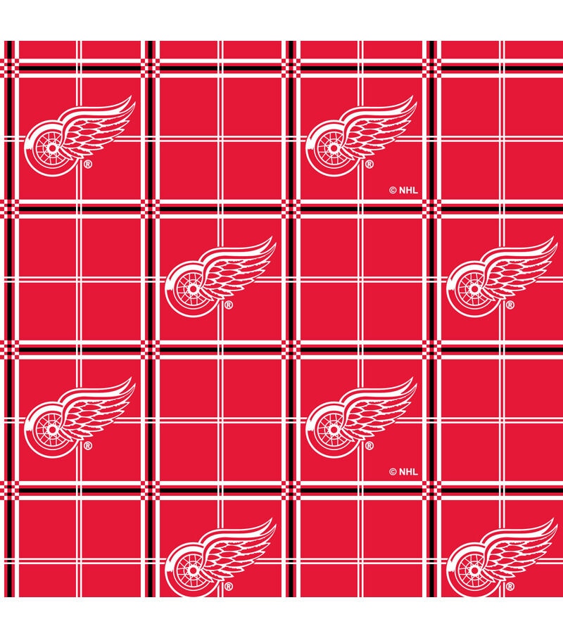 Detroit Red Wings Flannel Fabric Plaid