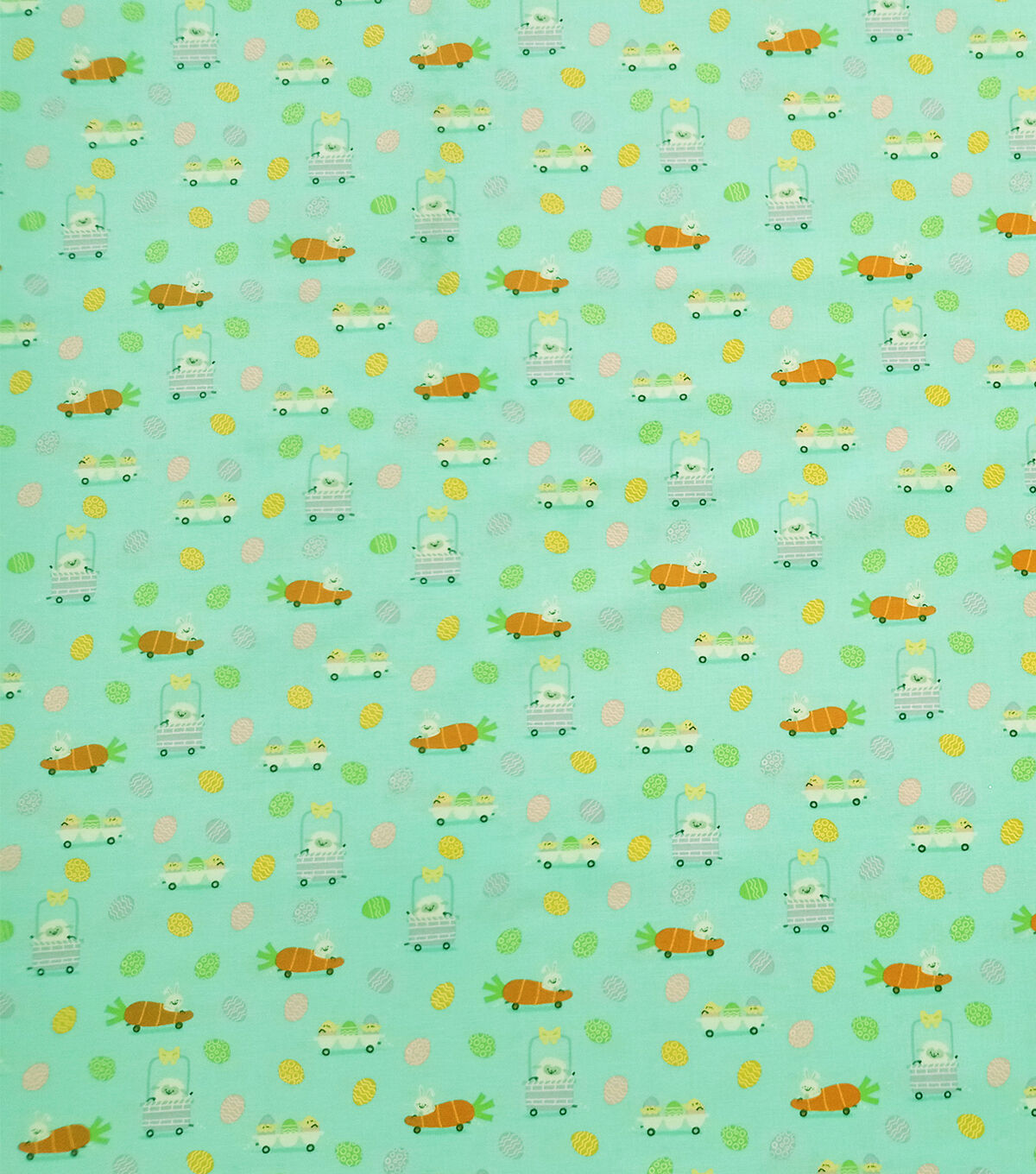 Carrot Mobiles on Green Easter Cotton Fabric