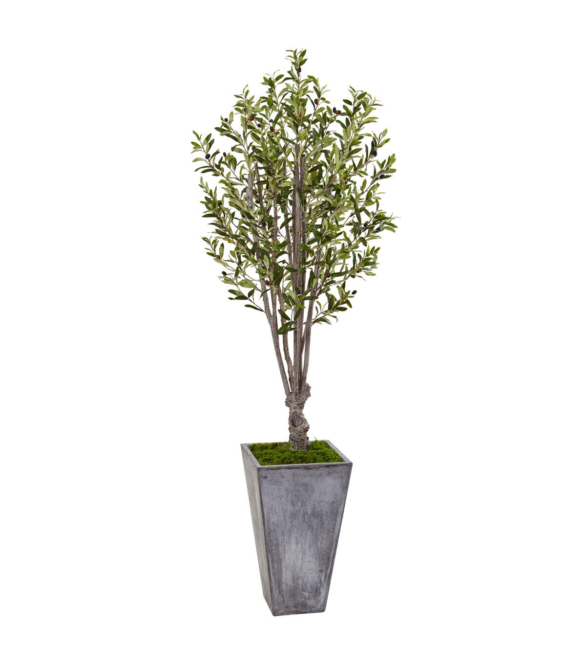 Nearly Natural 6ft. Olive Artificial Tree in Stone Planter