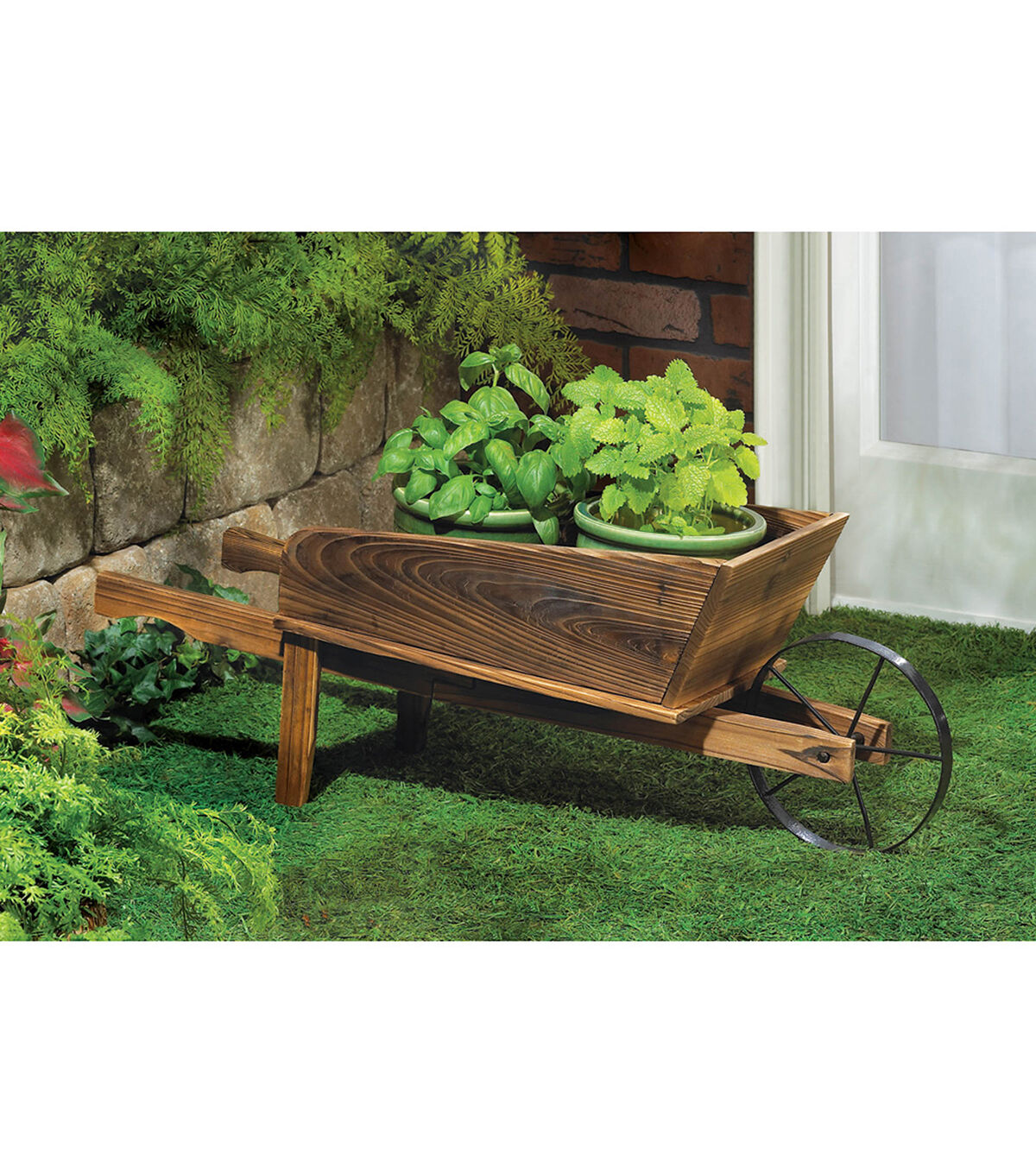 Zingz & Thingz 33in Wooden Country Flower Cart Planter