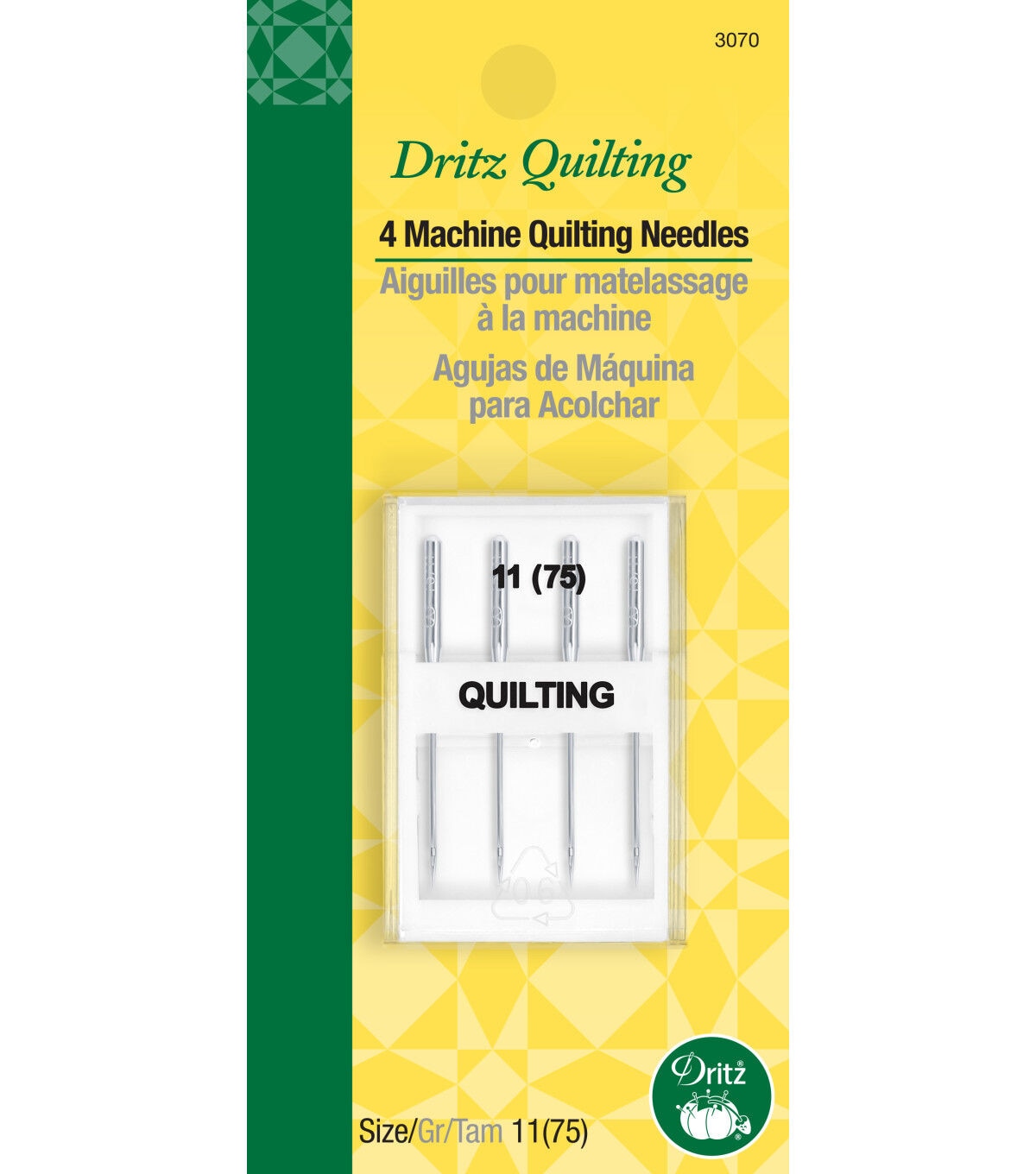 Dritz Machine Quilting Needles, Size 11, 4 pc