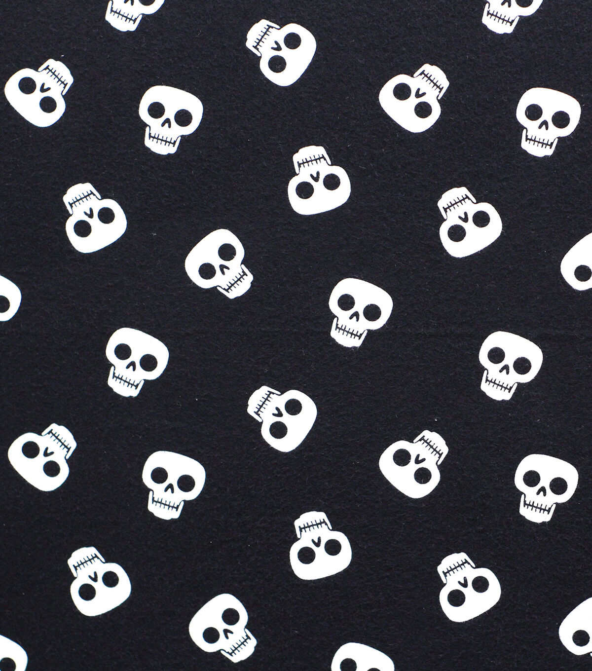 Skulls On Black Glow in The Dark Super Snuggle Flannel Fabric
