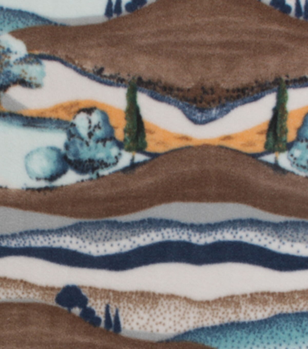 Watercolor Mountains Anti Pill Fleece Fabric