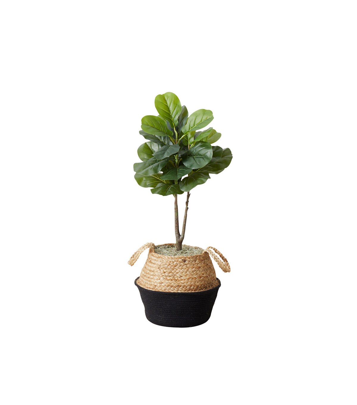 Nearly Natural 3' Artificial Fiddle Leaf Tree With Black Basket DIY Kit