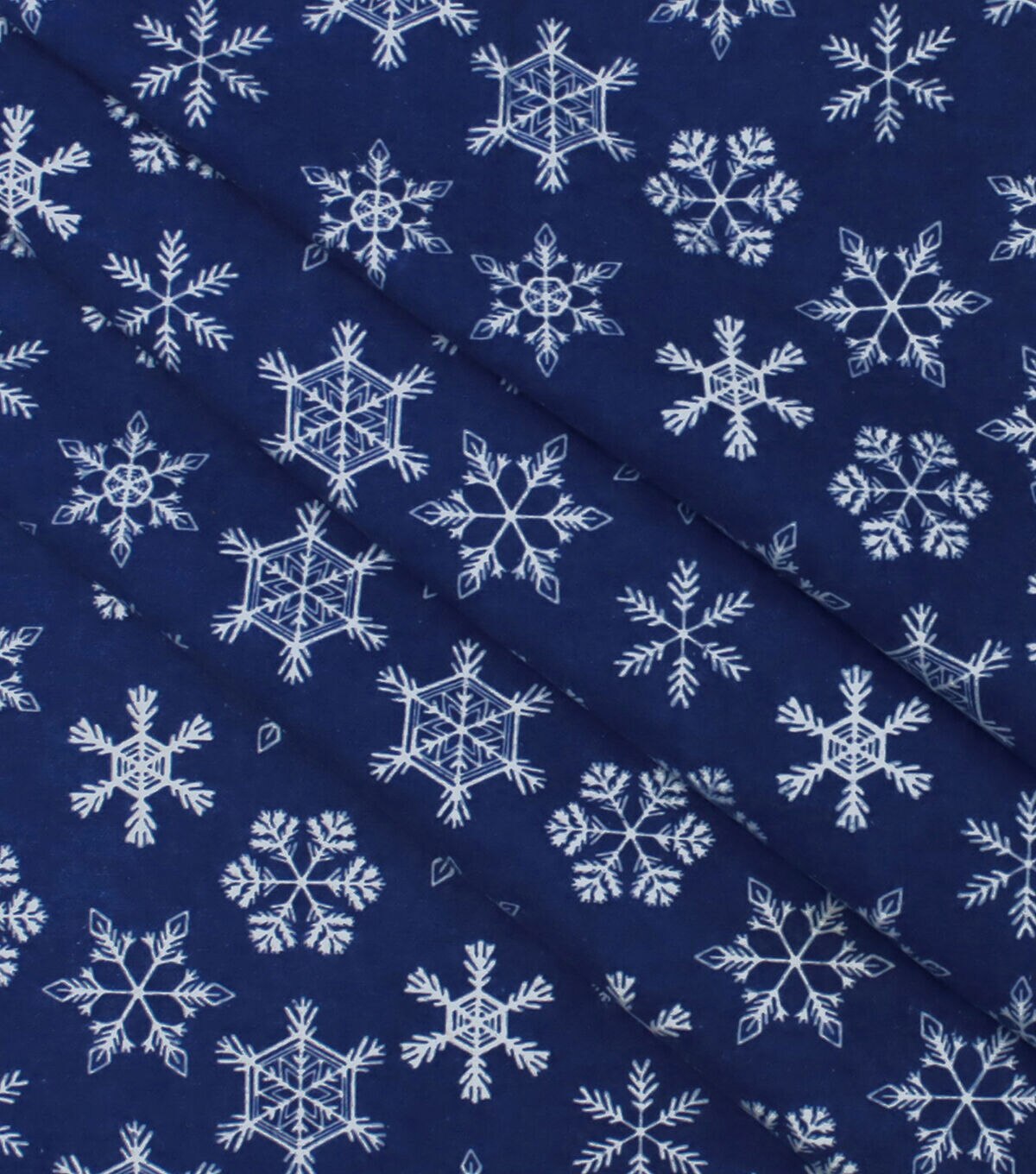 Snowflakes on Blue Super Snuggle Christmas Flannel Fabric
