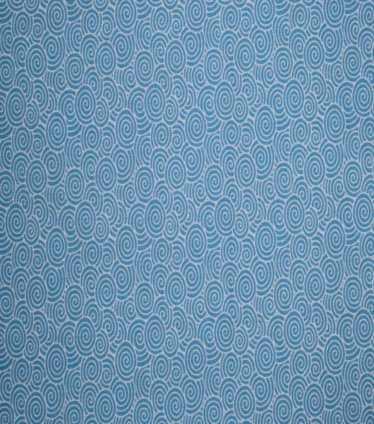 Swirls on Scuba Blue Cotton Fabric by Quilter's Showcase